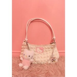 BOGO Kawaii Factory Hello Kitty White and Pink Quilted Shoulder Bag
